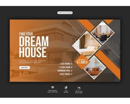 Real estate house property web banner template